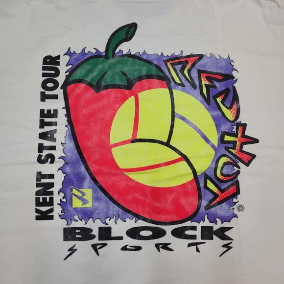 VTG 1992 Kent State Tour Neon T-Shirt Single Stitch 90s Boxy Fit Large USA - Picture 2 of 6